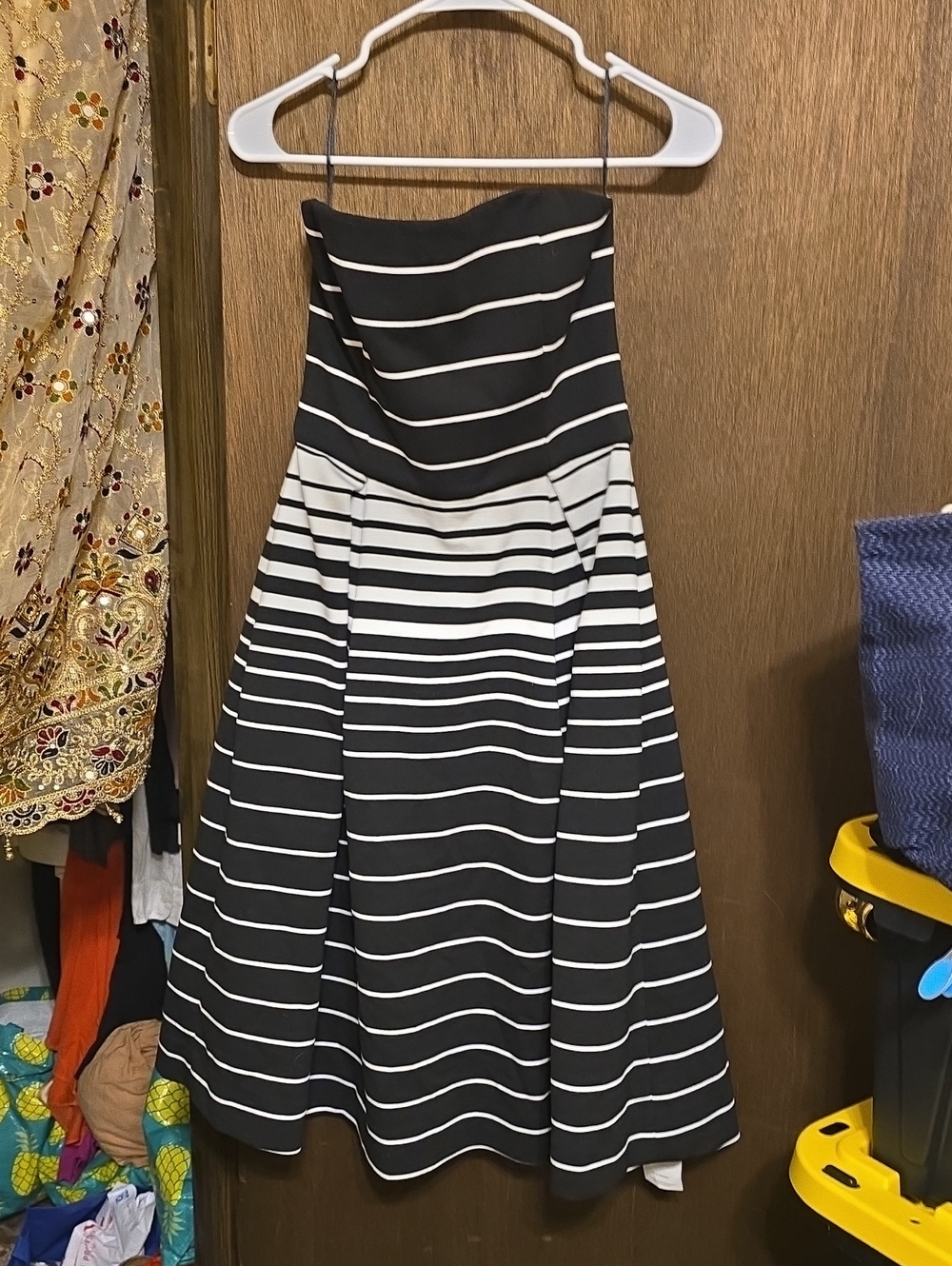 NICHOLAS Black Strapless Dress with Label Detail